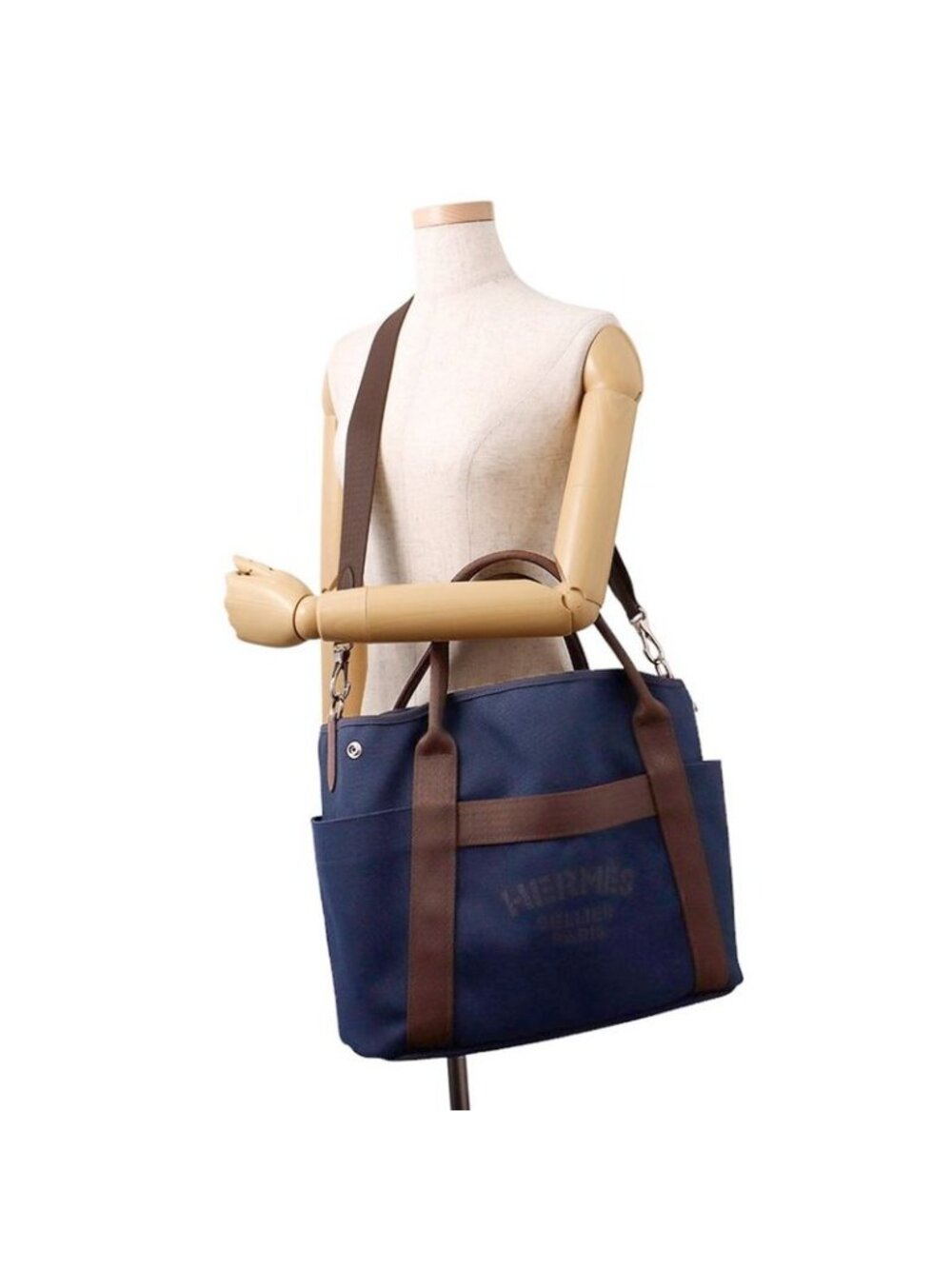 ★SOLD★ Hermes Sac de Pansage Groom Navy B 2-Way Pouch - Picture 5 of 10